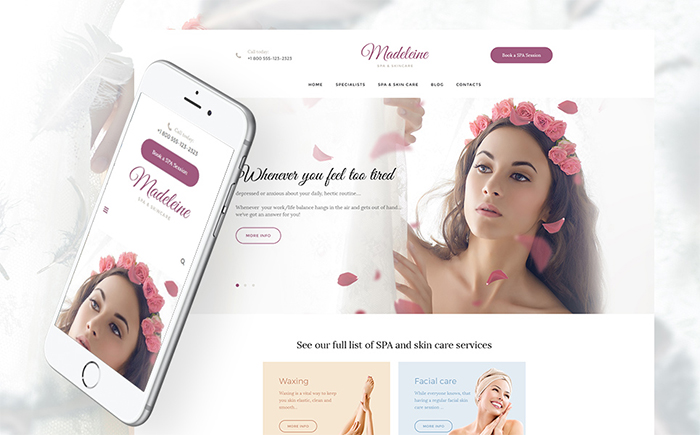 Madeleine - Spa Health & Skincare WordPress Theme